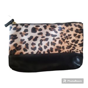 FOREVER 21 Black Leopard Cosmetic Makeup Bag